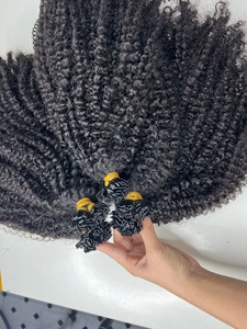 Punta de cabello de punta plana humano rizado extensiones de cabello de punta plana de la extensión del pelo humano - Product Image 4
