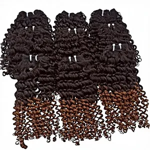 HAIR FASHION INDIA Paquetes de Cabello Humano Remy Indio Rizado Kinky 100GM para Marrón y Negro, Doble Trama a Máquina, Sin Químicos, Todo Tipo - Product Image 1