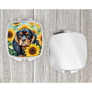 Cavalier Spaniel Tournesols Miroir de maquillage compact pliant Portable Miroir décoratif de voyage Cadeau pour femmes et filles - Product Image 4
