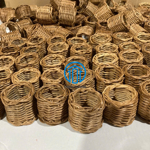 Decorative Woven <b>Rattan</b> Napkin Ring Stylish <b>Dining</b> <b>Table</b> Accessory Handmade Napkin Holder For Home <b>Table</b> Styling - Product Image 1