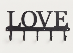 Premium Love Letter Wall Mounted Metal <b>Hooks</b> 5 <b>Hooks</b> Modern Style <b>Coat</b> Rack for Home <b>Decor</b> And Functional Storage Solution - Product Image 5