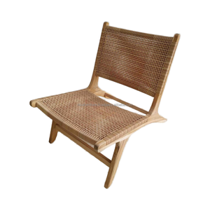 Solid Natural Teak Wood Garden <b>Lounge</b> Relax <b>Chair</b> Modern Design Brown PE Synthetic Rattan Wicker Durable Home Villa <b>Beach</b> - Product Image 4