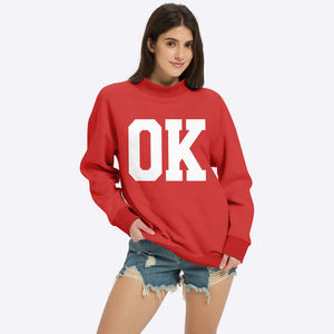 Sudadera de cuello alto reversible de algodón para mujer, con logotipo personalizado, estilo oversize, superventas - Product Image 4