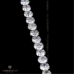 Nuevo Diseño de Pulsera de Diamantes Cultivados en Laboratorio, Corte Brillante Redondo, en Oro de 10/14/18 Quilates, Joyería Fina de Moda para Mujer - Product Image 5