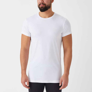 Camiseta Blanca Básica de Cuello Redondo para Hombre, Diseño de Alta Calidad, 100% Algodón, Transpirable, de Secado Rápido, Personalizable con Impresión, Venta al Por Mayor - Product Image 1