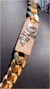 Colgante Personalizado con Iniciales y Diamantes Moissanite VVS D S925, Cadena con Letras, Chapado en Oro, para Hombre y Mujer - Product Image 5