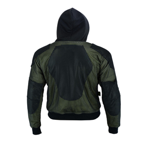 เสื้อฮู้ดมอเตอร์ไซค์ผู้ชาย OEM สำหรับ Kevlar พร้อมซิปสีเงินและซับในอะรามิด เสื้อกันลมป้องกันลม แบบสวมใส่สบาย ปลอดภัย - Product Image 5