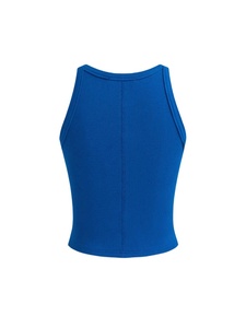 Femmes été élastique O cou culture course débardeurs respirant toile tissu décontracté dentelle décoration confort côtelé conception - Product Image 3