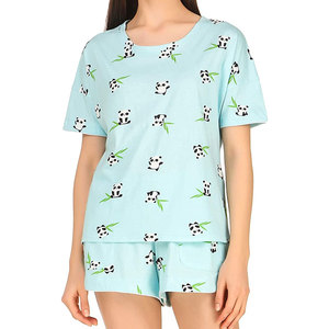 Ensemble de vêtements d'été pour femmes <span class=keywords><strong>en</strong></span> tissu 100% coton, 2 pièces, shorts, nouveau design, t-shirt et <span class=keywords><strong>short</strong></span> pour femmes - Product Image 1