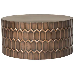 Patio Metal Coffee <b>Table</b> with Decorative Iron Frame Outdoor Living FurnitureMinimalist Slim Profile <b>Console</b> <b>Table</b> with <b>Gold</b> - Product Image 3