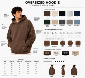 Sweat-shirt à capuche surdimensionné pour homme, broderie personnalisée sur la poche, en molleton 100% coton French Terry, pour l'automne, disponible en marron et beige - Product Image 5