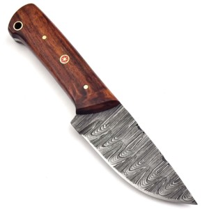 Couteau de camping Skinner OEM à lame droite en acier Damas de qualité industrielle, design élégant et polyvalent - Product Image 1