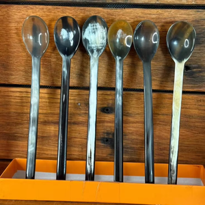 Export Quality Handmade Natural Buffalo Horn Spoon Long Handle Eco-Friendly Non-Toxic Kitchen Dining Utensil Smooth Polished - Product Image 1