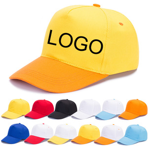 Yellow Solid Color Baseball <b>Cap</b> <b>Men's</b> Casual Plain Dyed <b>Flat</b> Brim Hat - Product Image 2