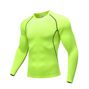 Men's Long Sleeve Compression Shirt Black Slim Fit Quick Dry Sporty O-Neck Base <b>Layer</b> Top men baseball compression inner shirt - Product Image 4