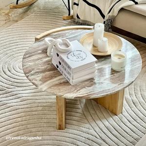 Table basse Vandana Nimbus Arion en bois de manguier et marbre - Product Image 2