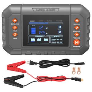 Cargador Inteligente de Batería de Coche de Litio LiFePO4 de 20 Amperios con Pantalla LCD y Carga Lenta para Baterías AGM, Gel, SLA y de Plomo-Ácido - Product Image 1