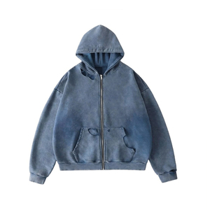 Wholesale College Style <b>Zip</b> Hoodie Premium Campus Wear Hoodie Men OEM Custom Production - Product Image 6