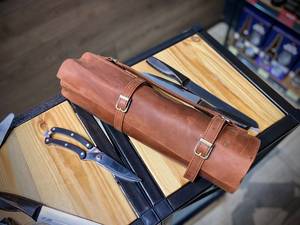 100% Genuine Leather Eco-Friendly Lightweight Classic Portable Chef Knife Roll Professional Collection LKR-0377 - Product Image 4