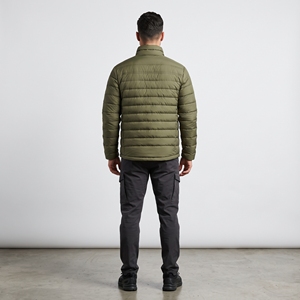 Veste matelassée pour homme Dumela International, couleur vert olive, col montant, fermeture éclair, coupe-vent, vêtements d'hiver décontractés - Product Image 4