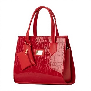 Bolso de Mano Personalizado de Cuero Patentado para Mujer, Bolso de Hombro con Patrón de Cocodrilo, OEM, ODM, Marca Privada, Venta al Por Mayor - Product Image 1