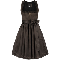 Gaun Midi A-Line Wanita Kerah Scalloped Lengan Pendek Beludru Pinggang Alami Tenun Warna Solid Modern Romantis Streetwear
