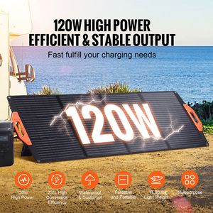 Pannello Solare Monocristallino Portatile 120W con ETFE Pieghevole, Caricatore Solare con Efficienza del 23%, Tipo C, Potenza Massima di 400W - Product Image 1