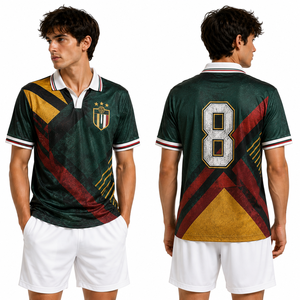 Proveedor de Camisetas de Fútbol de Corte Atlético Vintage, Diseño Geométrico, para Jóvenes y Adultos, Unisex, Ligeras, que Absorben la Humedad, Ropa Deportiva para Entrenamiento - Product Image 2