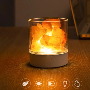 Lámpara de sal de roca de cristal del Himalaya, luz nocturna regulable USB para meditación, hogar y sala de estar refinados sólidos empaquetados en bolsita de bolsa - Product Image 4