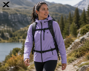 Chaqueta Softshell con Capucha para Mujer X Sports City, Cierre de Cremallera de Manga Larga, Color Sólido, Impermeable, Resistente al Viento, Ropa de Exterior OEM/ODM - Product Image 3