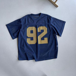 <b>Men's</b> Boxy T-Shirt Customised Athletic Polyester Mesh Jersey With Oversized <b>Cropped</b> Printed Logo Street Wear T shirt <b>for</b> <b>men</b> - Product Image 5