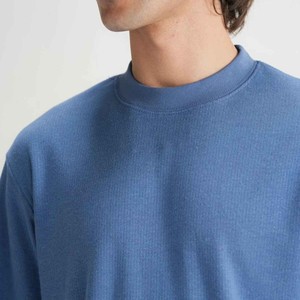 Men's O-Neck T-Shirt Plain Polyester Jersey Long Sleeve Custom <b>Logo</b> Casual Summer Tee Shirts Knitted Heavyweight Loose Fit 320g - Product Image 1
