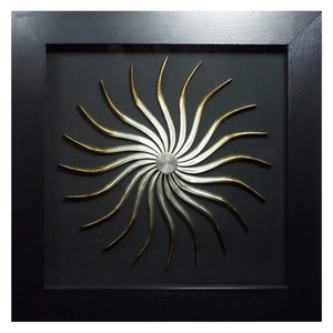 Superbe sculpture murale décorative de forme carrée moderne, en fer forgé fait main avec finition noire, art mural - Product Image 6