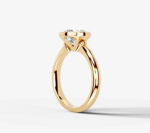 Anillo de Compromiso y Promesa de Boda con Moissanita de 8MM con Engaste de Garras, Plata de Ley 925 Bañada en Oro de 18K, Regalo de Lujo - Product Image 2