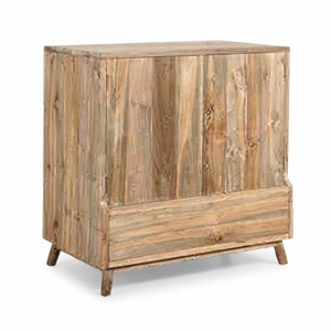 Modern Solid Wood <b>Storage</b> Cabinet Elegant 2 Door Accent Cabinet Furniture With Bottom <b>Drawer</b> For Rustic Living Room Setup Design - Product Image 1