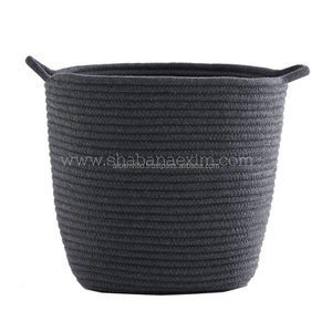 Premium Quality Eco-Friendly Foldable Cotton Storage <b>Basket</b> for Home Bedroom Bathroom or Living Room Multi-functional Save Space - Product Image 5