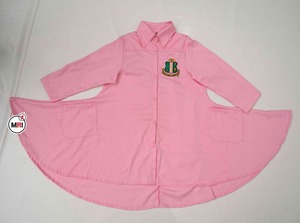 Robes asymétriques roses pour femmes, style décontracté grec, brodées, à motif uni, en tissu de coton, personnalisables OEM - Product Image 2