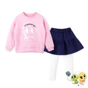 Conjunto de Ropa OZKIZ Coreano, Cómodo, de Manga Larga, 100% Algodón, con Estampado de Personajes, Venta al Por Mayor para Niñas de 2 a 6 Años, Primavera/Otoño - Product Image 1