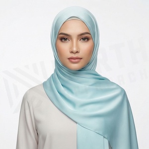 Hiyab de poliéster de color sólido para mujer, tela jersey, agradable al tacto, para uso diario, pañuelo étnico de Oriente Medio. - Product Image 5