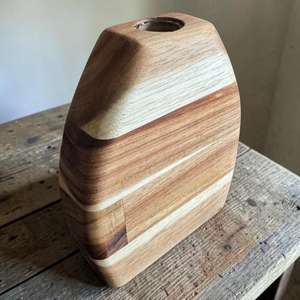 Vintage Wooden <b>Vase</b> Classic Wood Decor <b>Unique</b> Wooden Gift Natural Finish <b>Vase</b> Interior Accent Piece Wooden Display Decor - Product Image 4