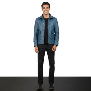 Modern Solid Color <b>Men</b> <b>Leather</b> <b>Jacket</b> Casual Wear Comfortable Streetwear Pakistan Made Fashion <b>jacket</b> for <b>men</b> - Product Image 6