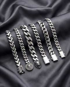 Bracelets en chaîne cubaine fine pour hommes, en argent sterling 925 massif, avec un design de fermoir unique et original, au prix le plus bas. - Product Image 2