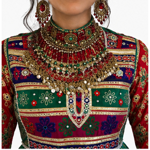 Traditional <b>Red</b> Silk Lehenga Choli Embroidered Floor Length Women Wedding Ethnic Wear Floor Length Afghan Kuchi Dresses - Product Image 4
