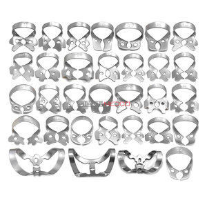 Pinces de contention dentaire manuelles professionnelles en caoutchouc, acier inoxydable allemand, 32 pièces, rétracteurs universels pour tissus gingivaux et molaires inférieures - Product Image 6