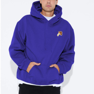 Sudadera con Capucha Morada Extra Grande para Hombre con Bordado de Hongo, de Algodón Afelpado, Casual, para Otoño, con Bolsillos - Product Image 3