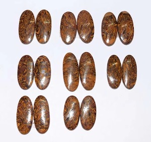 ราคาขายส่ง พลอยแจสเปอร์มารียัมธรรมชาติทรงคาโบชองคู่ ขนาดฟรีไซส์ สำหรับทำเครื่องประดับ DIY คู่หิน - Product Image 2