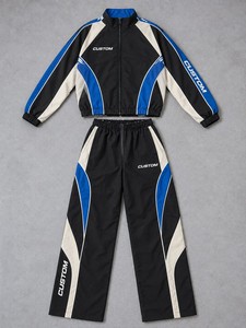 Ensemble complet de survêtements streetwear pour hommes avec capuche unie en polyester/nylon pour les détaillants de vêtements de sport en gros - Product Image 5