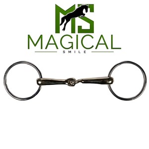 Brida de alta calidad hecha a medida con anillo suelto y curva alta de 14 mm para caballos, de plata alemana y acero inoxidable. - Product Image 4