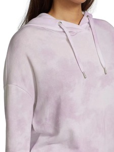 Sweat-shirt personnalisé pour femme en coton French Terry, tie-dye motif nuage lilas aquarelle, col cheminée, couleurs pastel, OEM, vente en gros - Product Image 6