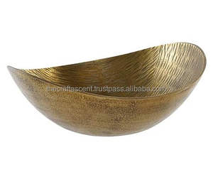 Vente en gros Bol de service personnalisé en aluminium doré pour les fêtes Table de maison Fruits décoratifs Rangement de cuisine Chocolat chic Métal - Product Image 5